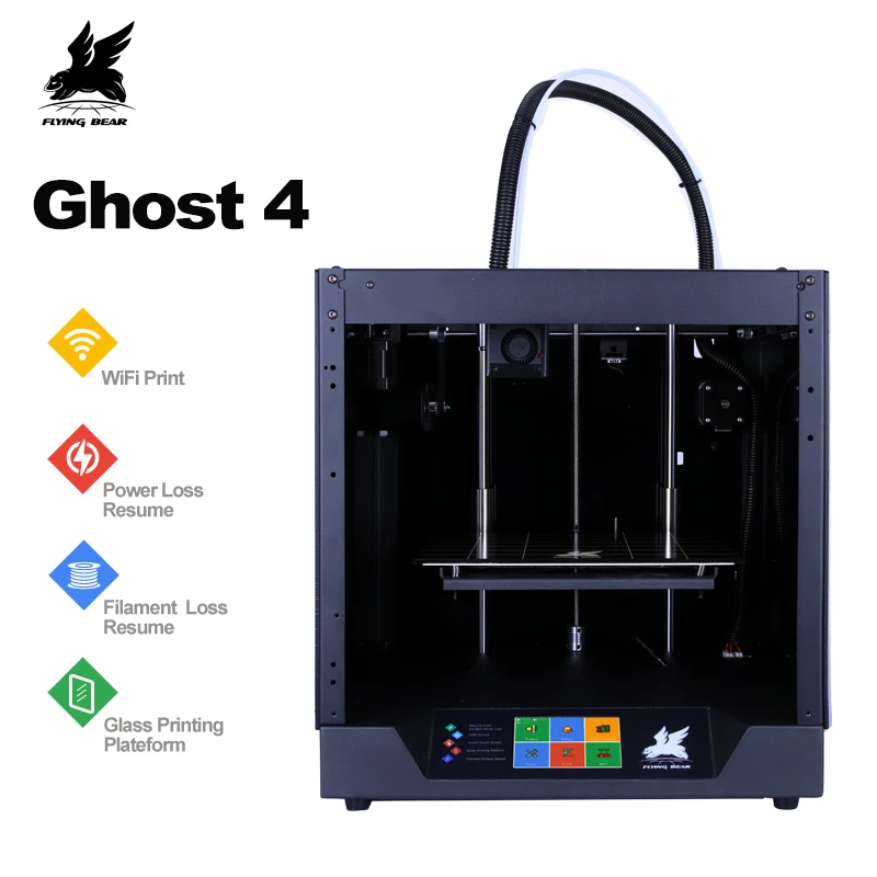 

free shipping 2019 Popular Flyingbear-Ghost4 3d Printer full metal frame 3d printer diy kit with Color Touchscreen