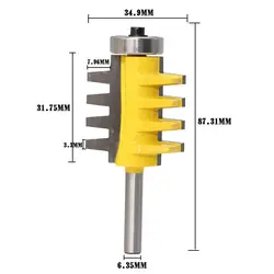 1/4 "хвостовик Rail Реверсивный шипа клей фрезы шип Деревообработка DIY фреза Мощность инструмент