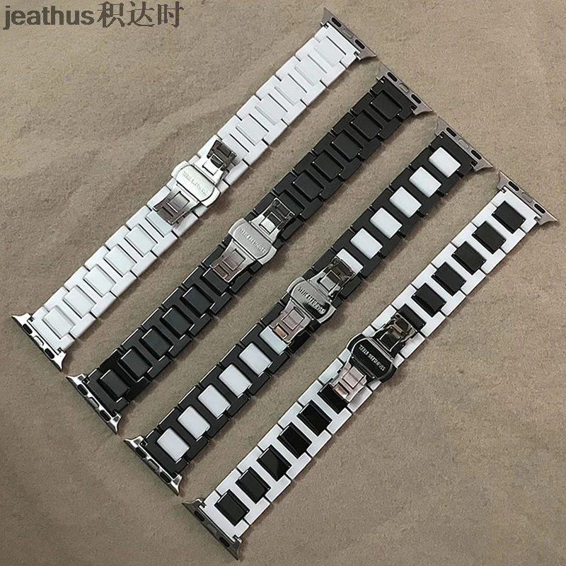 Jeathus ремешок заменить для apple watch 1 2 3 керамический ремешок для часов iwatch дизайн моды 38 42 мм часы группы керамики браслет