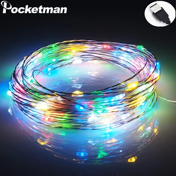 

USB LED String Light 10M 5M Waterproof Copper Wire Outdoor Lighting Strings Fairy Lights For Christmas Wedding Decoration