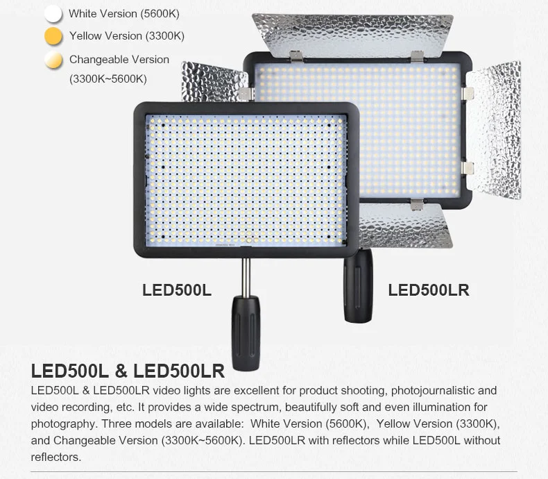 Godox LED500LR LED Video Light  with Reflectors (3)