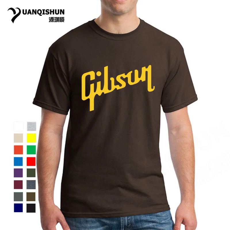

Summer 16 Colors Gibson T Shirts Men Cotton O Neck T-Shirt Man Short Sleeve Tshirt Euro Size Hip Hop Men Tee Tops Free Shipping