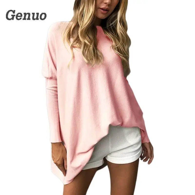 Genuo Autumn Winter Sweaters Women Fashion Long Sleeve Knitted Top Loose Casual Blouse Shirts Women Tops Sweater
