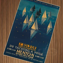 Regatas internacionales Menton Francia viaje Tour póster vintage retro lienzo DIY adornos de pared de papel decoración del hogar regalo