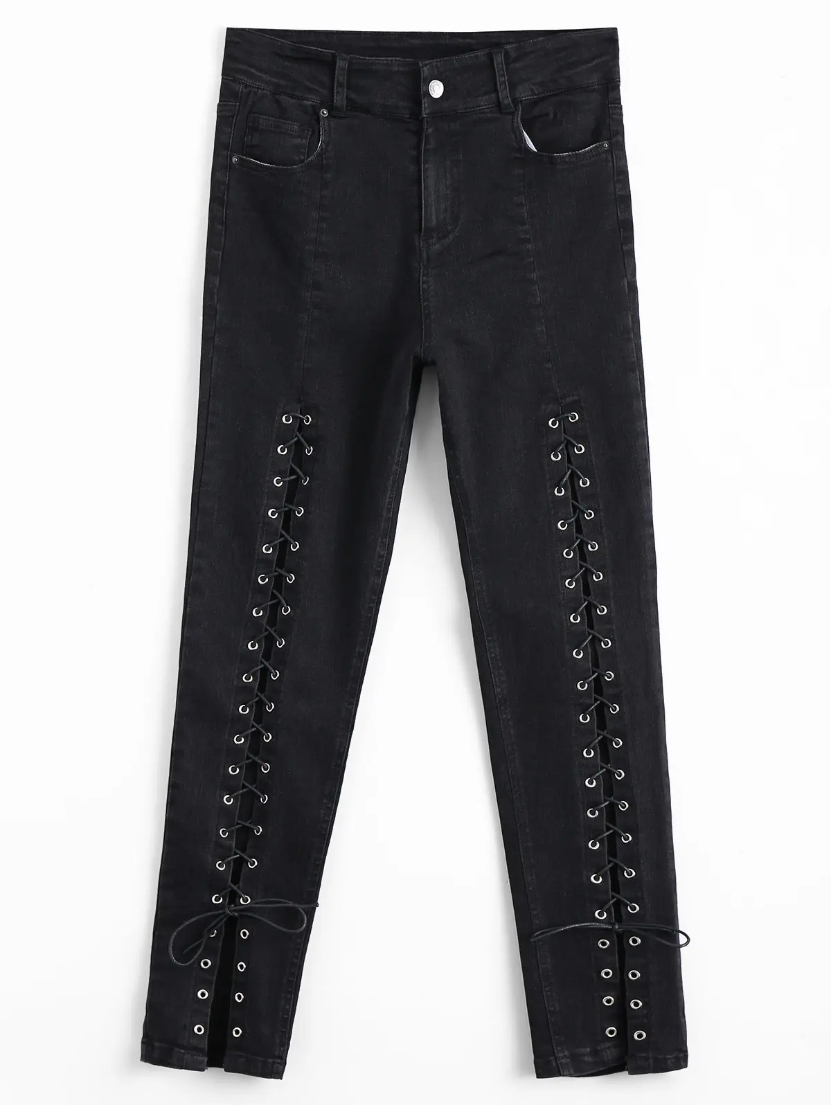 Kenancy Slim Jeans For Women Skinny High Waist Jeans Autumn Cross Strap