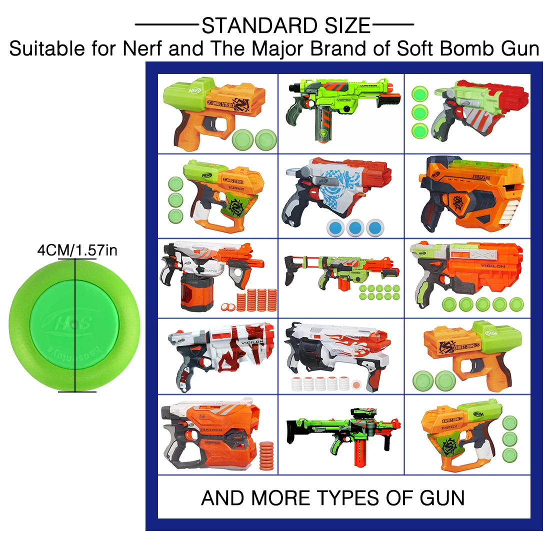 50 шт. дротика для заправки дисковых пуль для Nerf Vortex Blaster Praxis Nitron Proton Ammo Revonix Pyragon Zombie Lumitron зеленого цвета