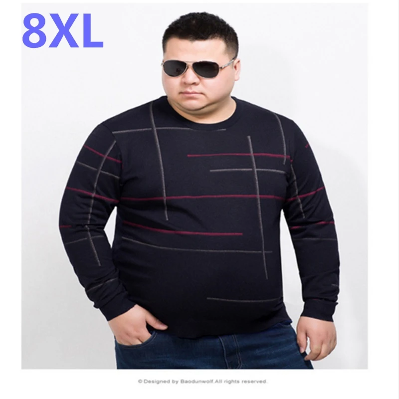 8XL 7XL 6XL весна зима свитер мужской тонкий прилегающий вязаный пуловер мужская мода плюс размер высококачественный брендовый свитер