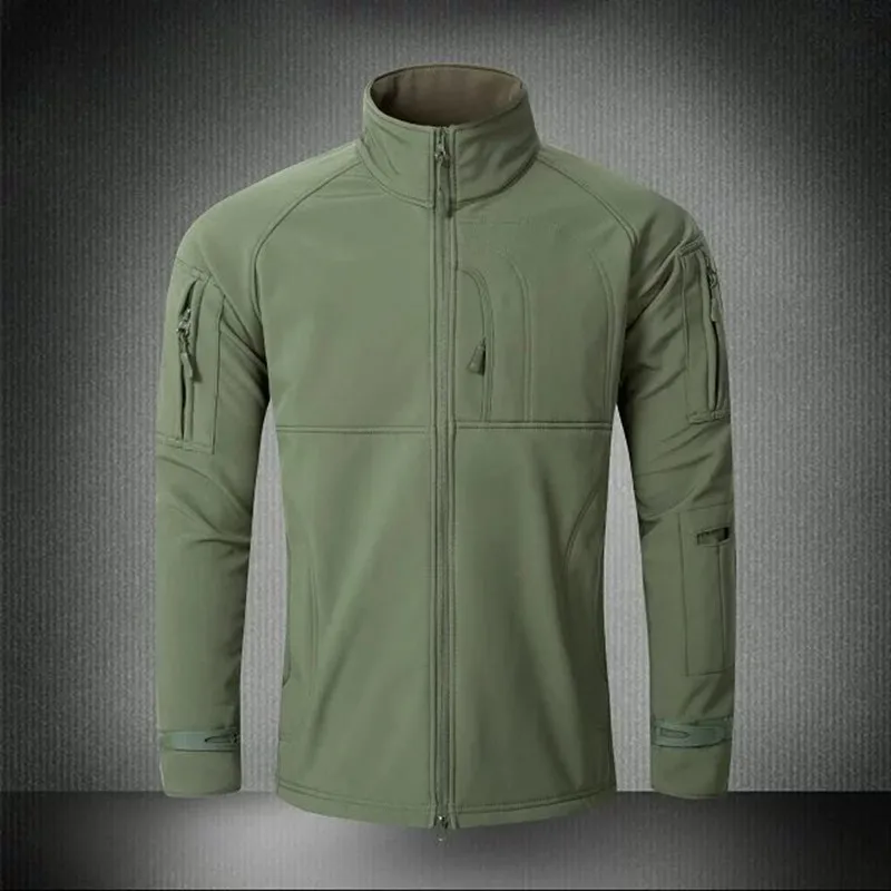 Men Outdoor Softshell Waterproof Warm Jackets Camouflage Fleece Lining
