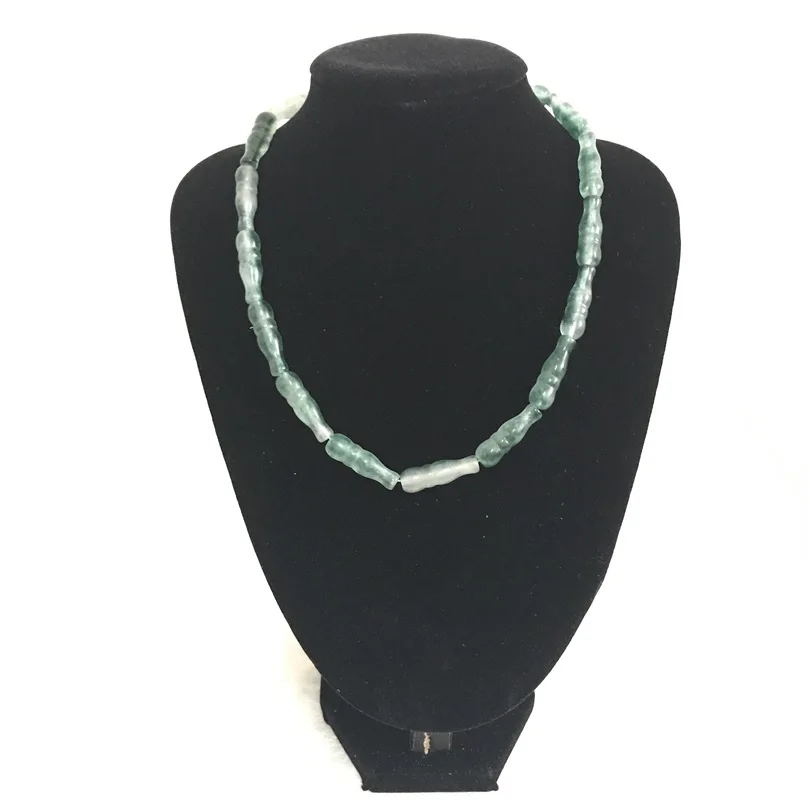 Темно-зеленое ожерелье из изумрудов, винтажное ожерелье из натурального камня, ювелирные изделия ручной работы с зелеными изумрудами, ожерелье из бисера и камня