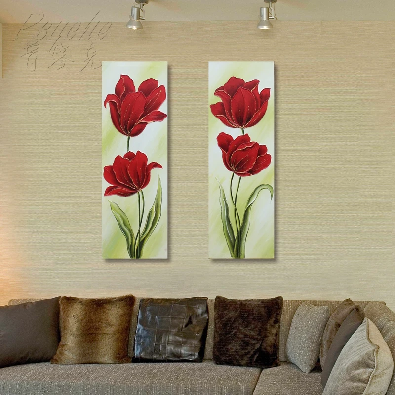 Red Color Hand painted Abstract Painting Modern hallway Oil Paintings Canvas Home Wall Decor art