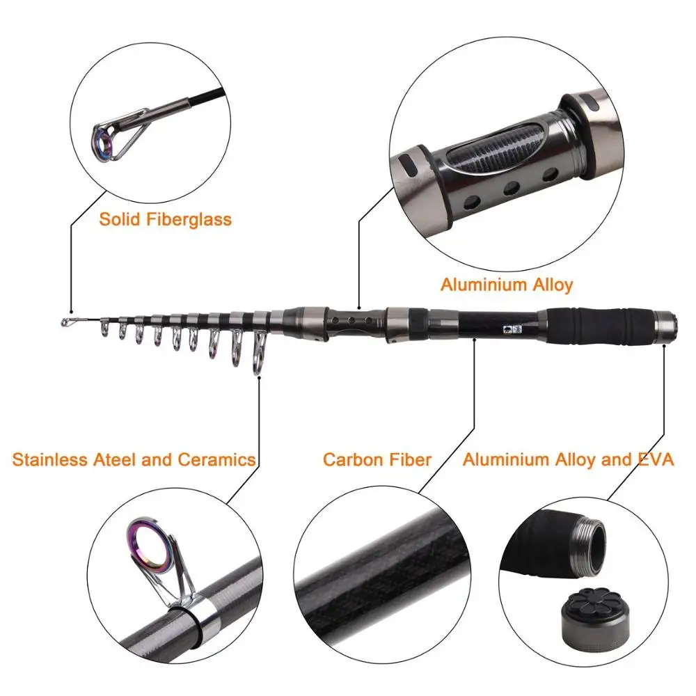 الصيد قضيب كومبو أدوات كيت الغزل تلسكوبي الصيد قضيب بكرة مجموعة مع sabiki الحفارات الرصاص ثقالة إغراء حقيبة الصيد كيت