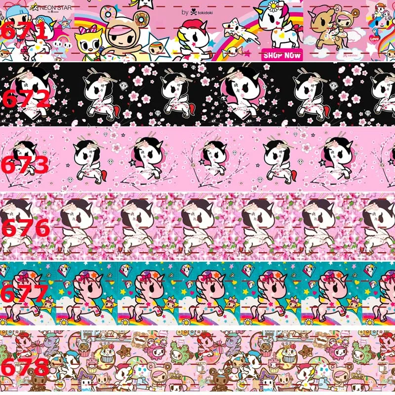 

NEW arrivals 50 yards tokidoki ribbon printed grosgrain cartoon ribbons DIY free shipping