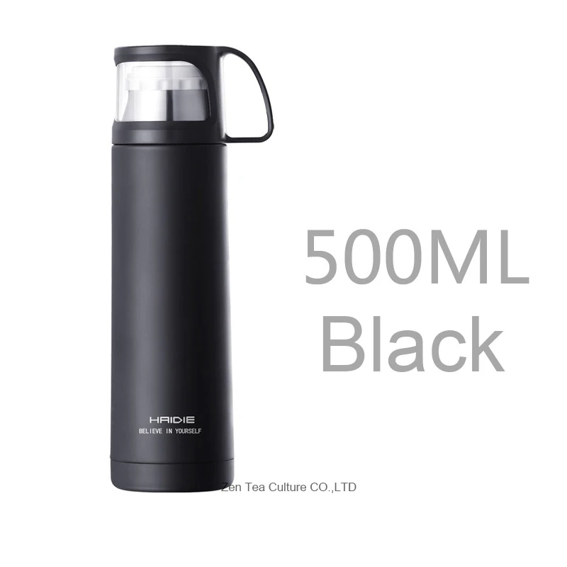 black thermal water bottle