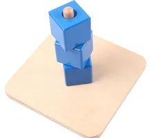 Niños Montessori Juguete de Madera Del Bebé Azul Toma de Cubo de Formación Preescolar Aprendizaje Educativo Brinquedos Juguets