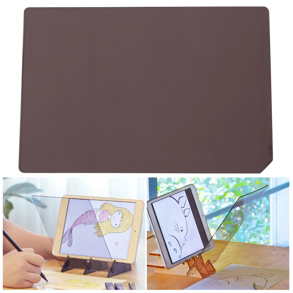 Imagem Prancheta de Desenho Esboço Pintura Espelho de Escurecimento Suporte Placa Reflexão Tracing Copiar Projeção Mesa Plotter Placa de Linyi 4 Plotadora gráfica