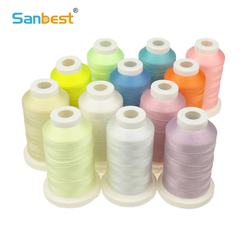 

Sanbest 800 Meters 150D/2 Luminous Embroidery Thread Glow In The Dark Cross Stitch Thread Polyester Sewing DIY Handmade TH00057