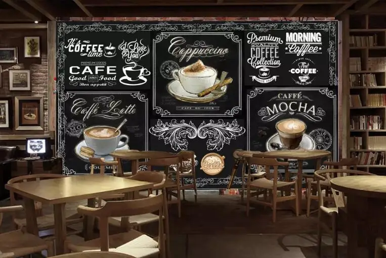 papel de parede café restaurante auto-adesivo decoração mural