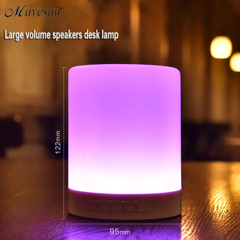 

2017 Original Wireless Bluetooth Speaker Night Lights Indoor Bed Bedside Lamp RGB Lights Touch Control Bluetooth For Phone