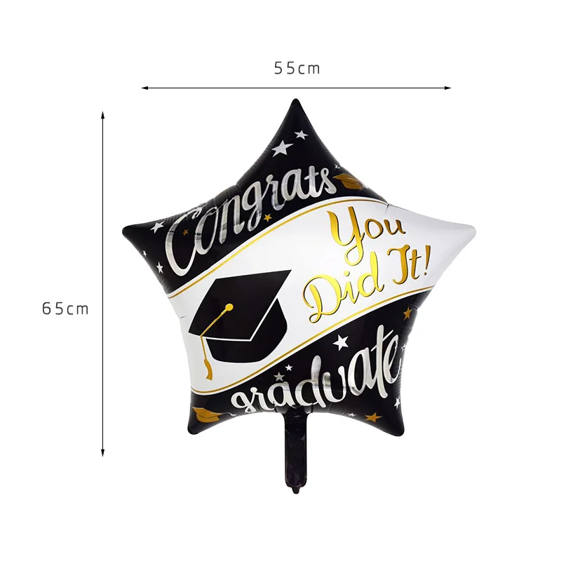 Воздушные шары на выпускной Выпускной подарок Globos обратно в школу украшения поздравление Выпускной фольгированный шар надувная игрушка - Цвет: black star