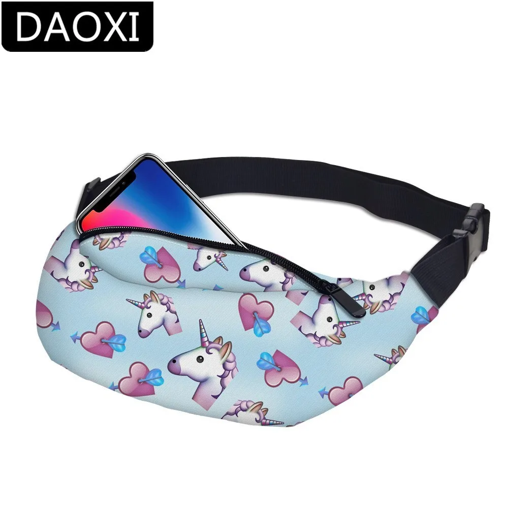 DAOXI يونيكورن الخصر حقيبة ظهر حزمة مراوح للرجال والنساء الورك محفظة تربط حول الخصر مع حزام قابل للتعديل في الهواء الطلق تجريب السفر DXYB-16