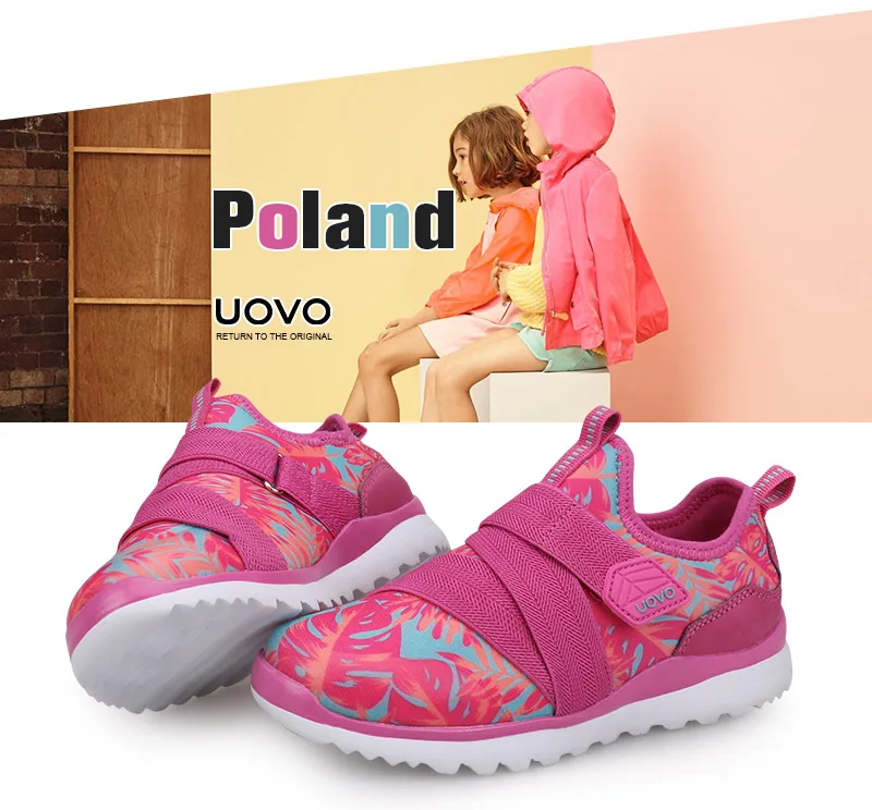 UOVO/Детская весенняя обувь для мальчиков и девочек; Новинка года; кроссовки для маленьких детей; дышащая модная обувь; детская обувь; размеры 27#-38