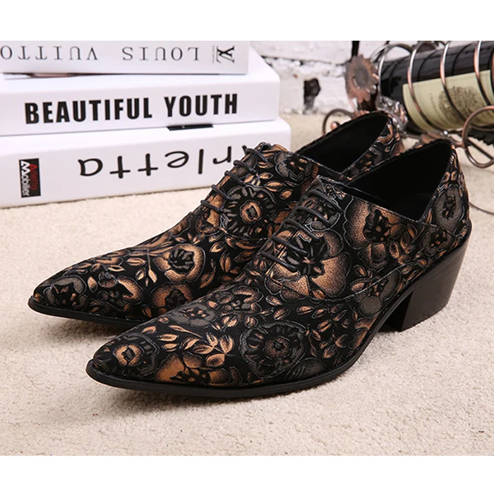 

2016 New Arrival Formal Brand Genuine Leather Pointed Toe High Heel  Suede Dress Shoes Punk Oxford Shoes For Men FPT020