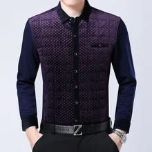 RICHARDROGER 2017 winter new business men’s wear casual print and plush warm long sleeve shirt 2-3