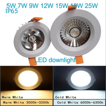 

IP65 Super Bright LED downlight Lamp 5W 7W 9W 12W 15W 220V COB Ceiling Spot Light Dimmable Bathroom Light with Led Driver