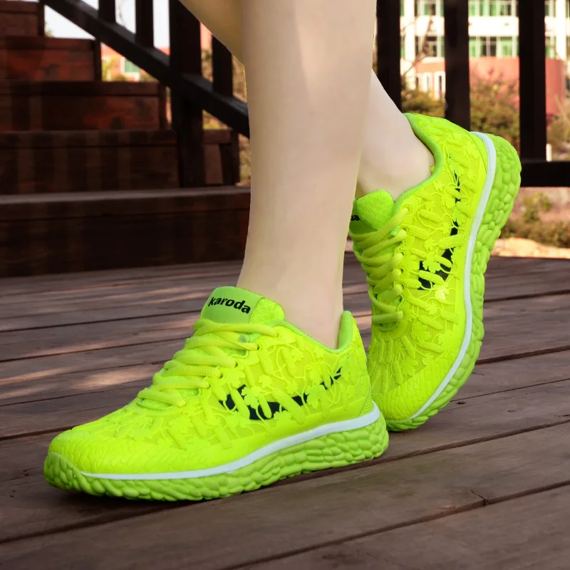 Hot Breathable Air Mesh Women Sneakers Sport Luminous Lady Glow Fluorescent Zapatillas Running Shoes zapatillas running mujer