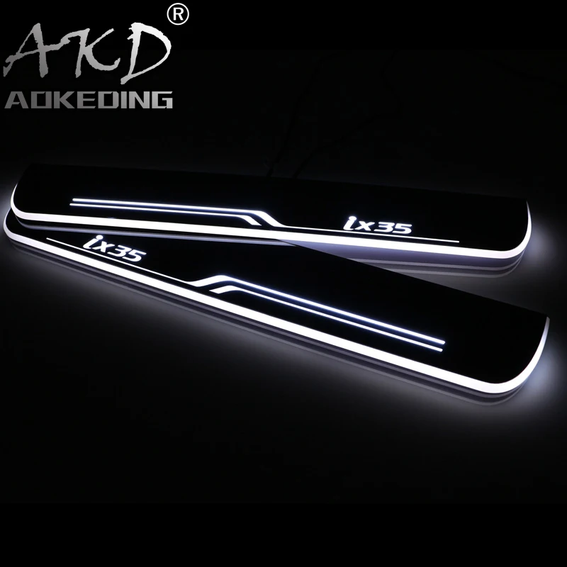 

AKD 4PCS Acrylic Moving LED Welcome Pedal Car Scuff Plate Pedal Door Sill Pathway Light For Hyundai IX35 2015 2016 2017 2018