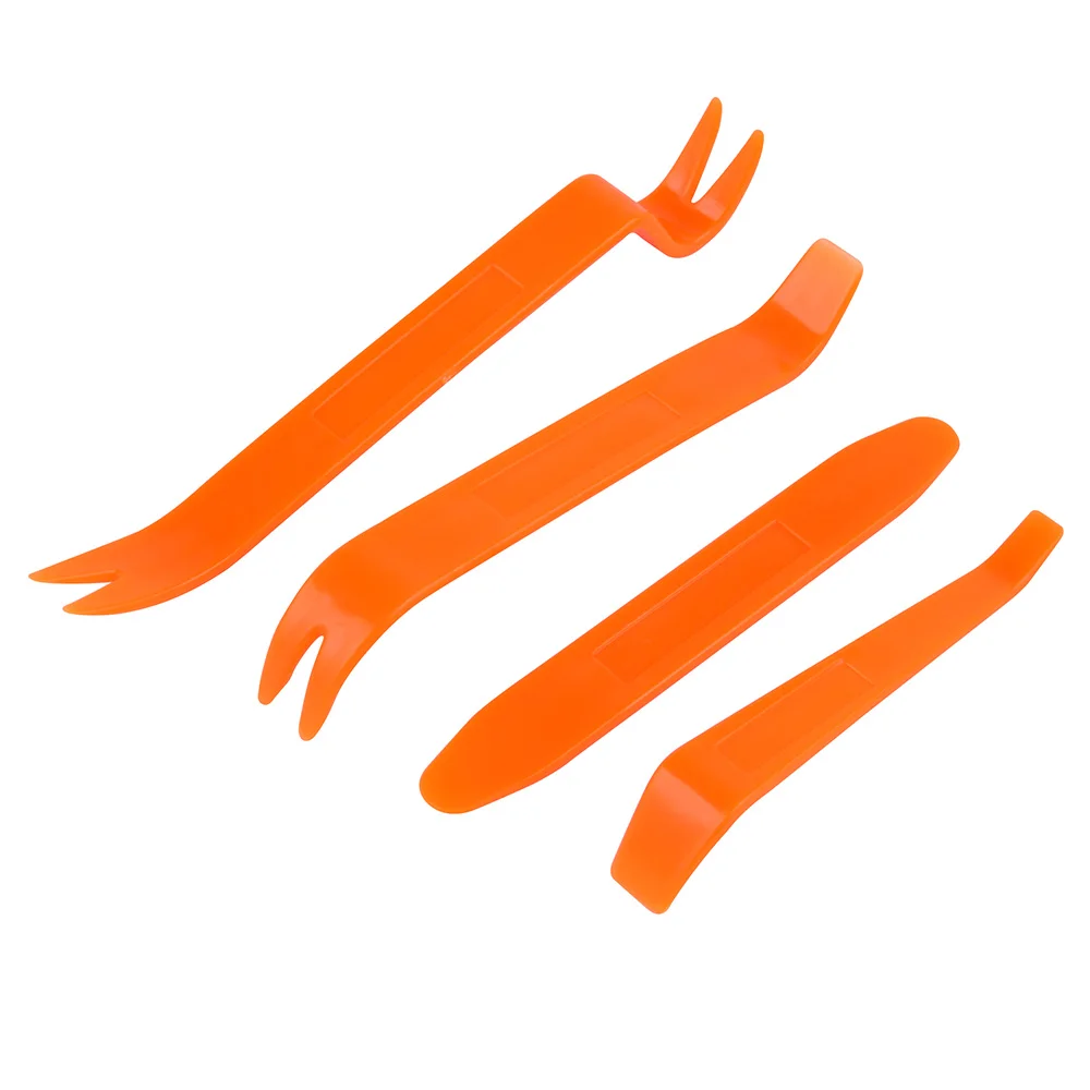 Av-004 набор съемников для панелей салона 4пр. Инструмент для снятия обшивки автомобиля. Набор для снятия обшивок. Инструмент для снятия автомобильных клипс. Набор съемников клипс клипсодеров.