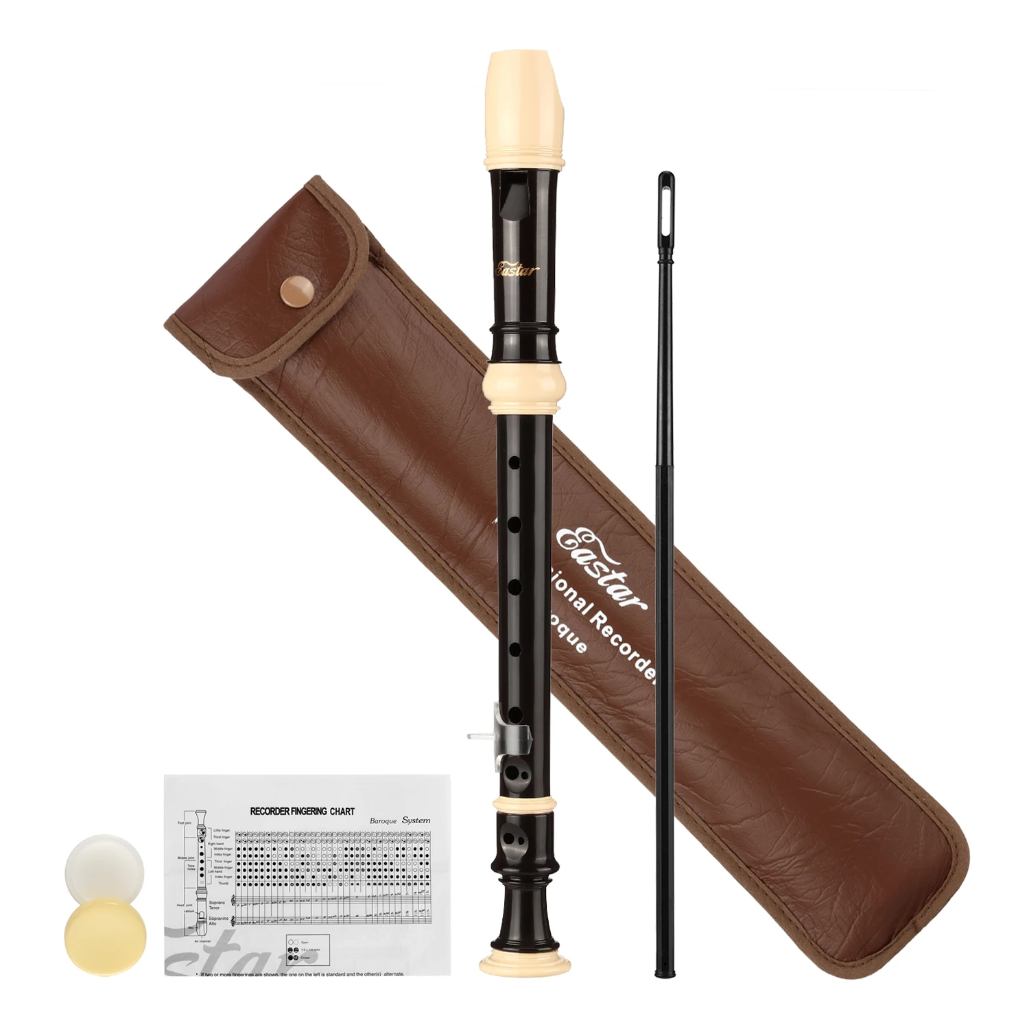 ABS сопрано рекордер инструмент барокко Стиль Ключ C 8 отверстий длинная флейта студенческое музыкальное образование с кожаным мешком