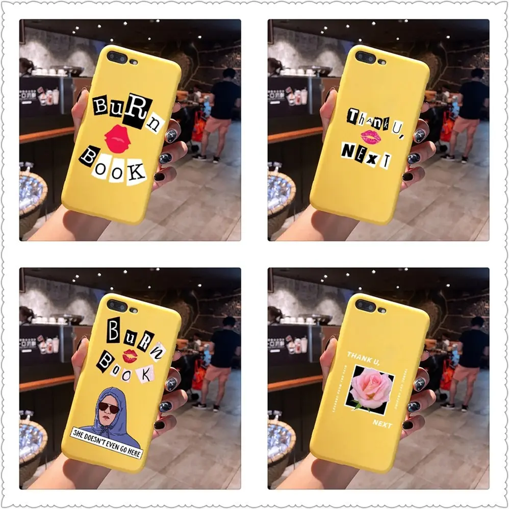 Thank U, Next Ariana Grande Candy Color TPU Case phone For iphoneX 7 8 XS XR XSMAX BURN BOOK Pink Red Yellow purple Cover