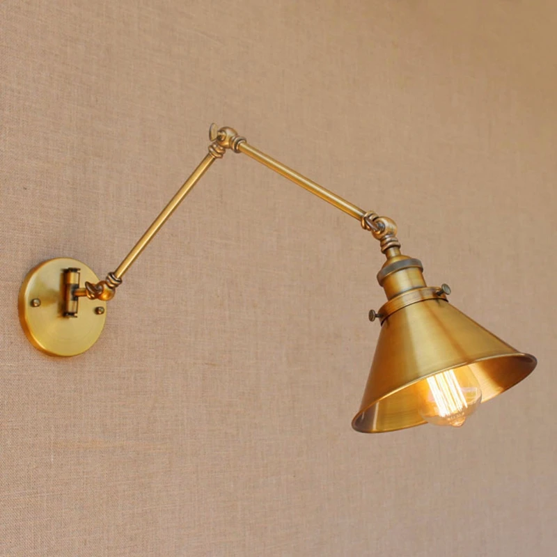 LukLoy Wall Light, E27 Retro Industrial Vintage Adjustable Wall Lamp, Metal Vintage Lighting Fixtures for Home Office Decoration
