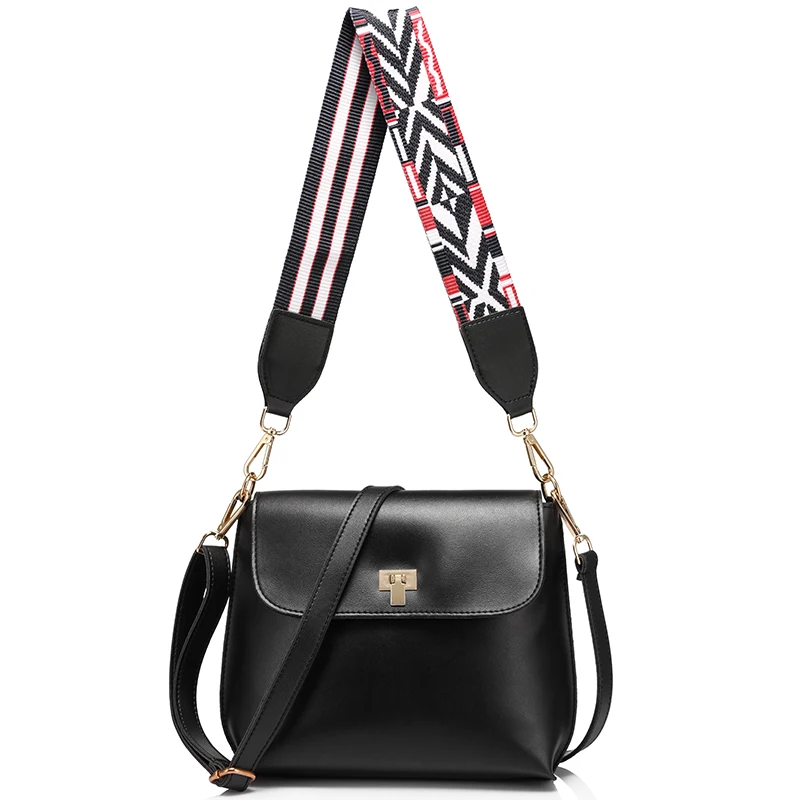 

LOVEVOOK brand fashion colored wide strap shoulder bag female small handbag solid flap crossbody bags for women messenger bags