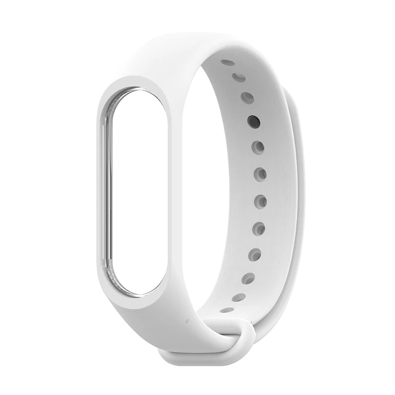 Mi Band 4 3 Sports Dual Pure Color Silicone Wrist Band Strap for xiaomi mi band 4 3 Replacement bracelet Miband 4 3 Straps - Цвет: white