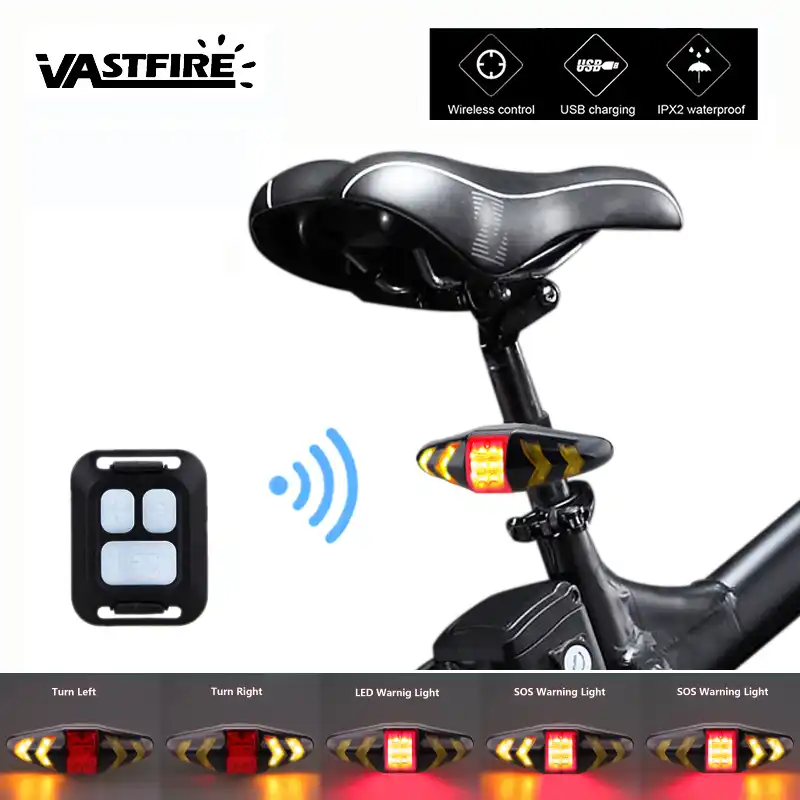 Intelligent Bike Turn Light Wireless Remote Control Rear Signal Warning Lamp New