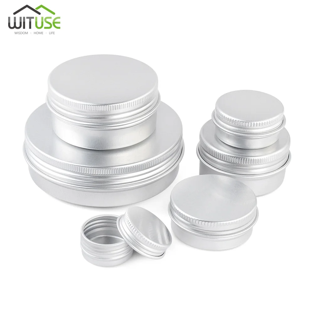 

5g-100g Empty Aluminum Jars Refillable Cosmetic Bottle Ointment Cream Sample Packaging Storage Box Containers Screw Cap