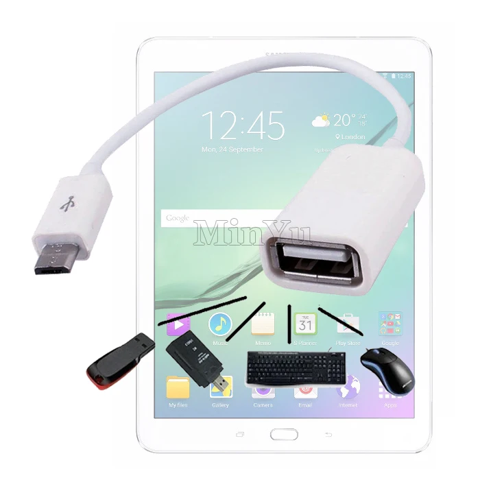 

Micro USB OTG to USB 2.0 Adapter for Samsung Galaxy Tab S2 8.0 9.7 T710 T810 Tab A T350 T351 T355 T550 T560 T580 T585 OTG