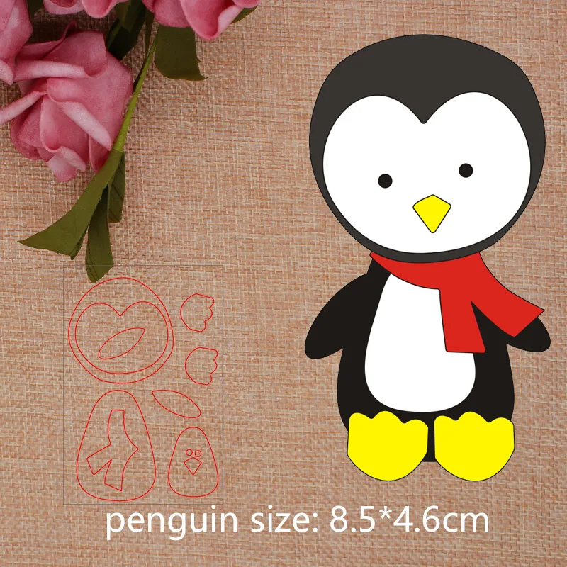 

Cute Cartoon Penguin Metal Cutting Dies Stencils for DIY Scrapbook Photo Album Paper Card Decorative Craft Embossing 8.5*4.6CM
