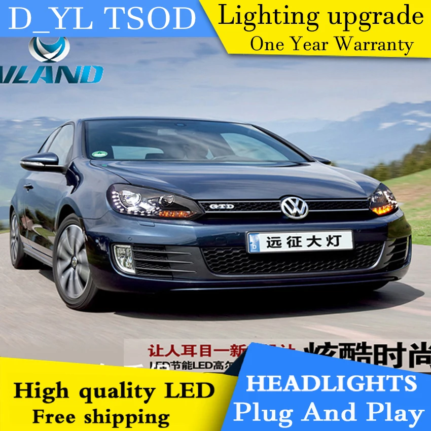 Авто. PRO 2009 2012 для vw golf MK6 фары автомобиля Стайлинг 6 DRL LED tear eyes bi xenon объектив