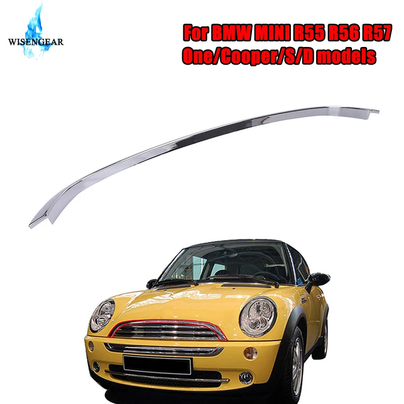 

WISENEGAR Front Bonnet Hood Trim Chrome Strip Grill Cover For BMW Mini R55 R56 R57 One Cooper S D JCW JWC Clubman Hatchback /