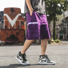 Мужские короткие брюки с большим количеством карманов мужские шорты Карго уличная хип хоп свободные модные повседневные шаровары джоггеры спортивные