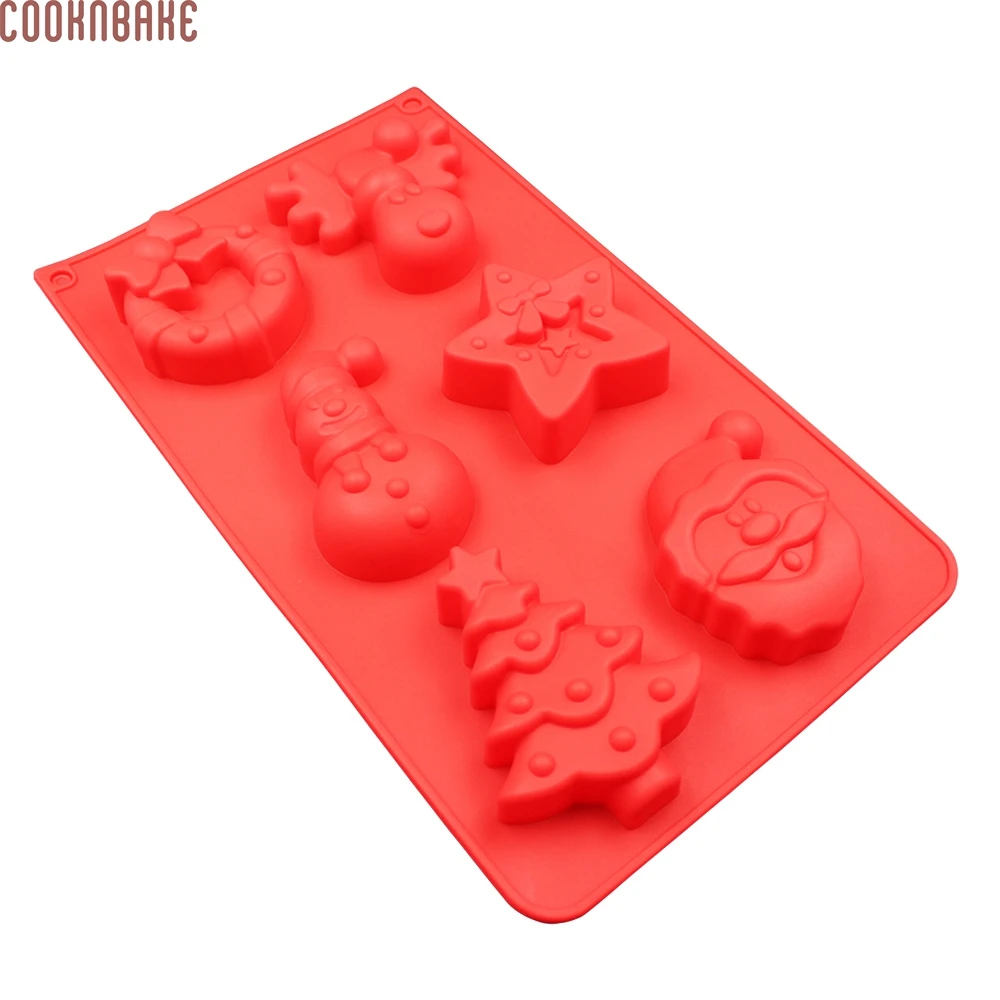 COOKNBAKE Рождественская силиконовая форма для выпечки тортов 6 ячеек конфет и