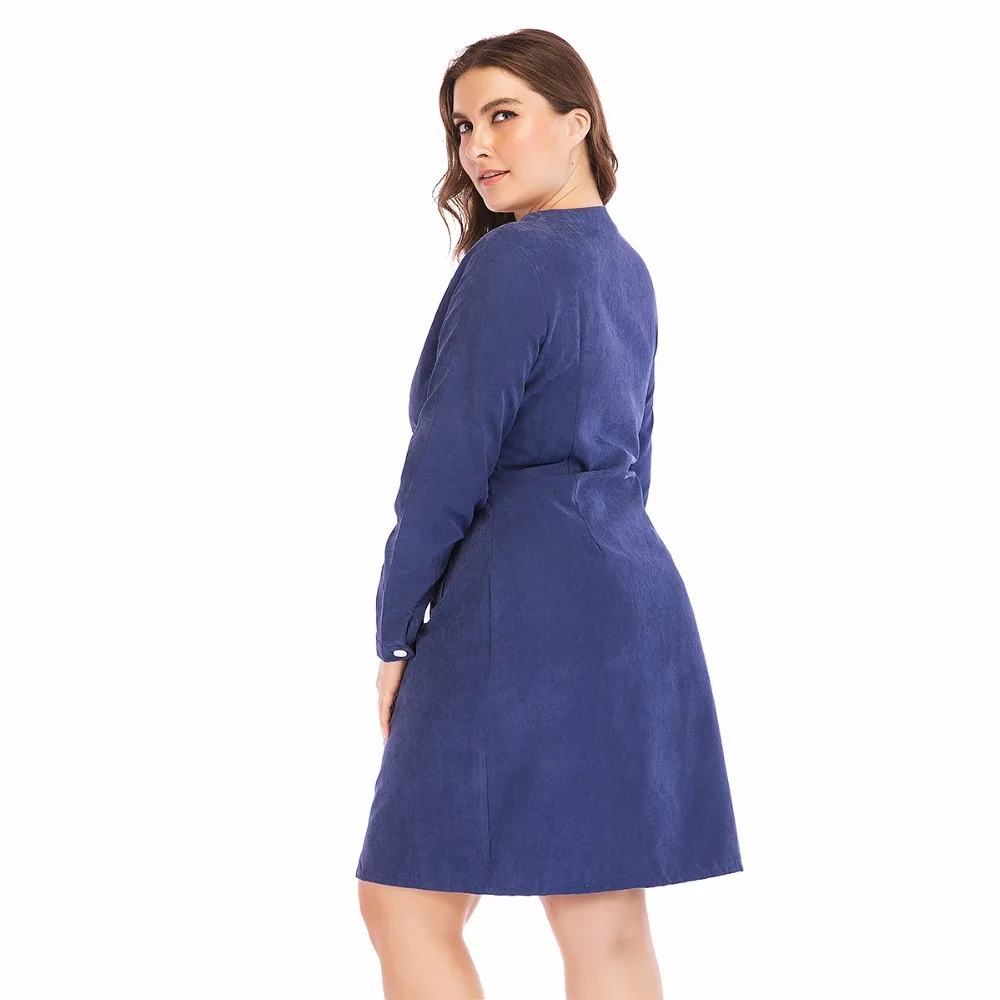 2018 Fashion Brand Women New Dress Oversized Big Size 6XL Straight Full Sleeve Casual Work Party Dresses Female Gift Vestidos 
