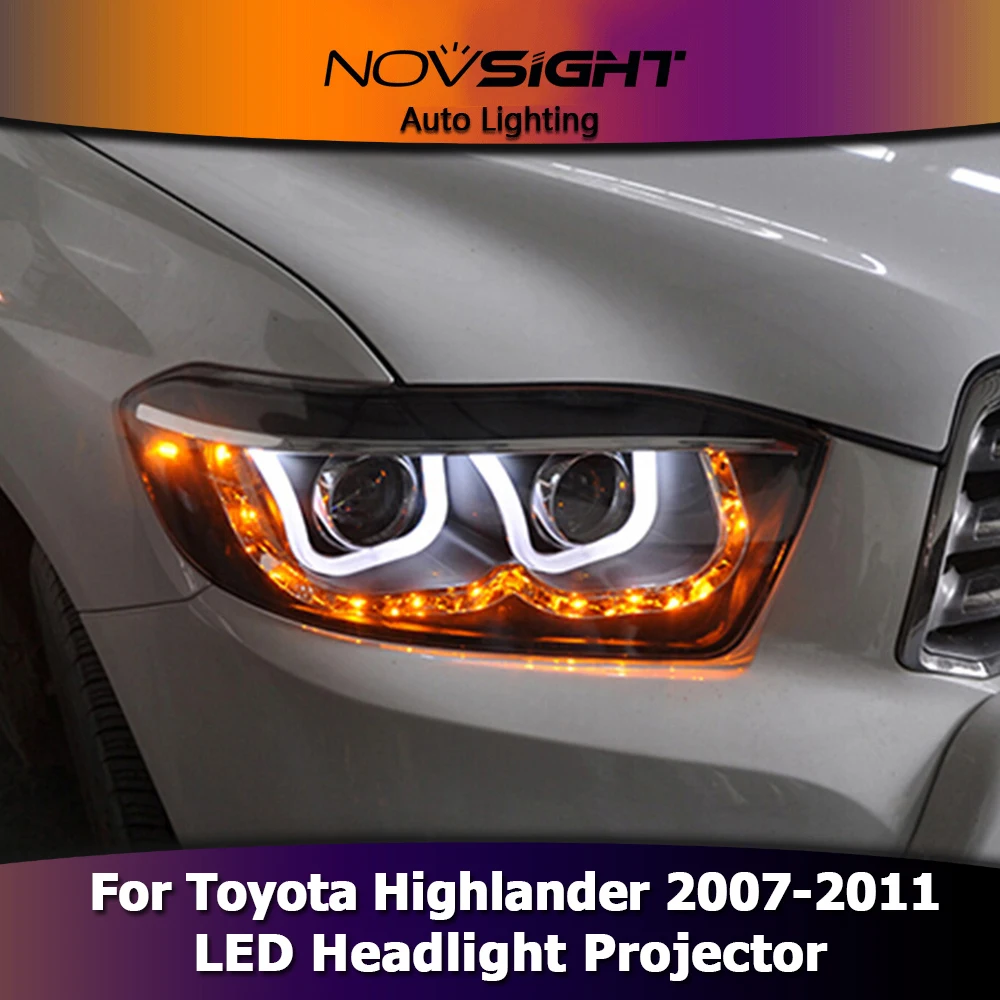 NOVSIGHT 2 шт. авто светодиодный фары проектор фары DRL свет дневного света для Toyota Highlander 2007-2011
