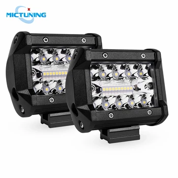 

MICTUNING 4'' 18W Triple Row Pods Spot Flood Combo LED Work Light Bar Off Road Driving Fog Tail Lamps Car SUV ATV Tractor Trucks