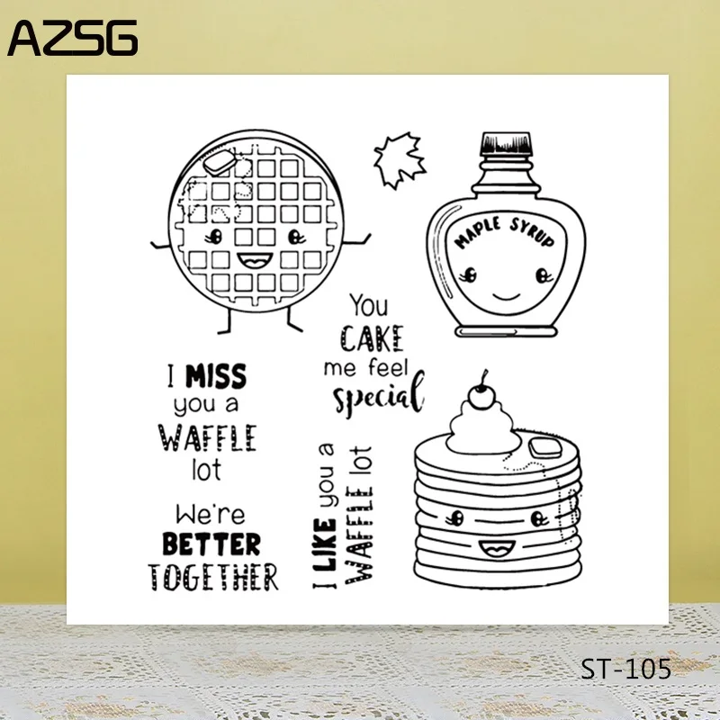 AZSG мультфильм/персонализировать альпака/печенье/фрукты прозрачные штампы для DIY Скрапбукинг/изготовление карт/украшение для альбома Силиконовая печать ремесла - Color: ST-105
