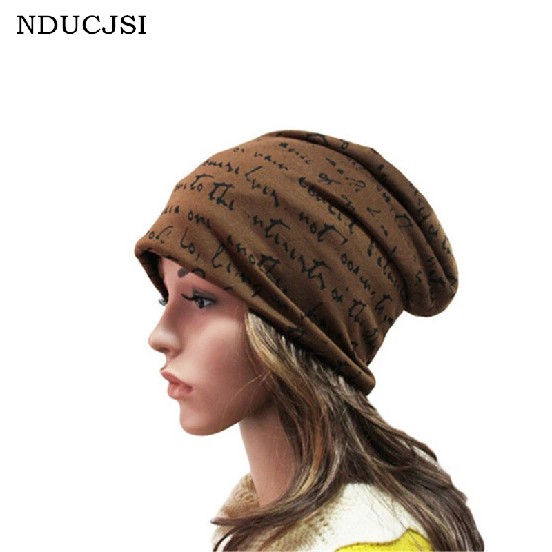 

NDUCJSI Winter Hats Unisex Beanies Letter Skullies Polyester Beanie Cotton Male Skull Printed Hip-Hop Warm Men's Women Knit Cap
