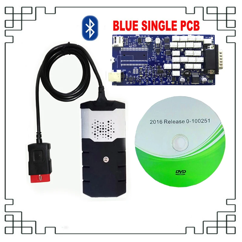

2pcs New Vd Ds150e Cdp VD TCS Cdp blue single board bluetooth For delphis 2016.00 New Software Obd Scan tool for car truck .